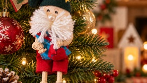 Papai Noel para Árvore de Natal Feito com Retalhos