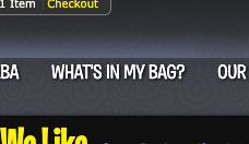 screen shot of current amoeba.com website navigation bar item titled "WHAT'S IN MY BAG?"