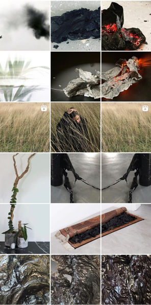 Grille instagram d'artiste contemporain sculpteur. art contemporain