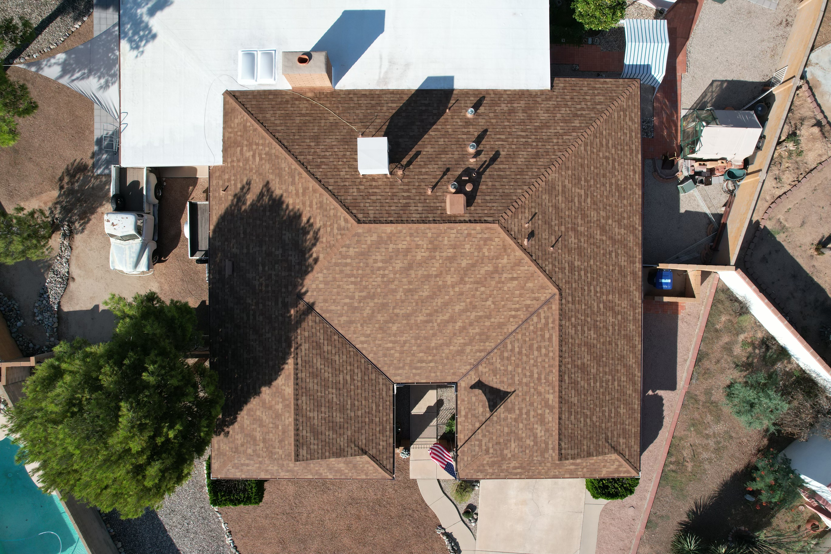 Another lifetime shingle roof system installed by Americas Best Roofing Company in Tucson, AZ.
