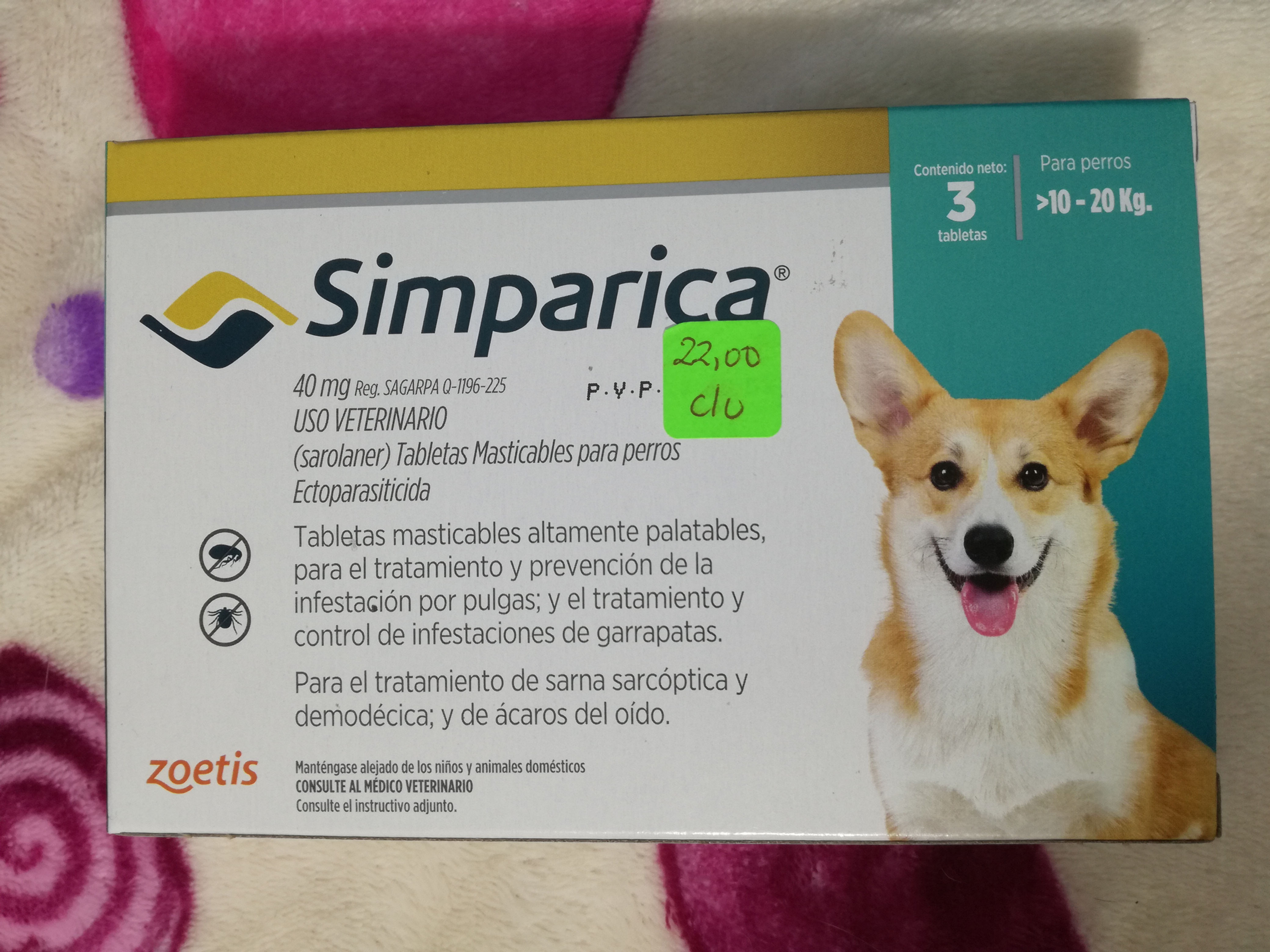 Simparica tableta masticable para Perros