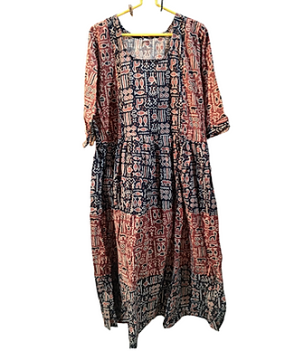 Malmol Ajrakh Gown