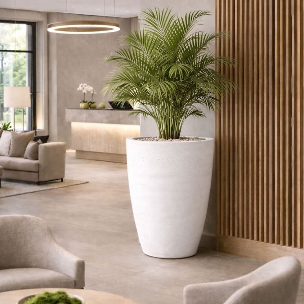 Thumbnail: Vessara | White Mist – 100cm XXL Concrete Vase Planter – 172L Tall Plant Pot