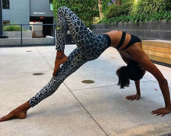 Nidhi Sunil doing yoga