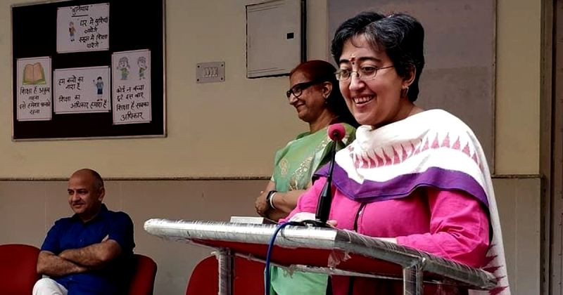 Atishi Marlena Giving A Speech In School