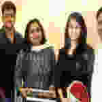 Saumya Sharma with her parents and brother Abhishek Sharma
