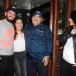 Diego Maradona with his two illegitimate children
