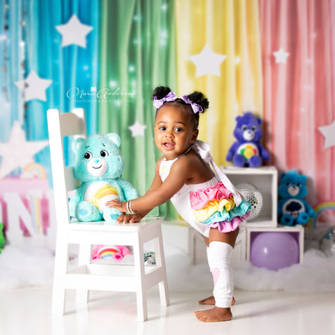 1st birthday cake smash care bear theme new orleans photographer westbank