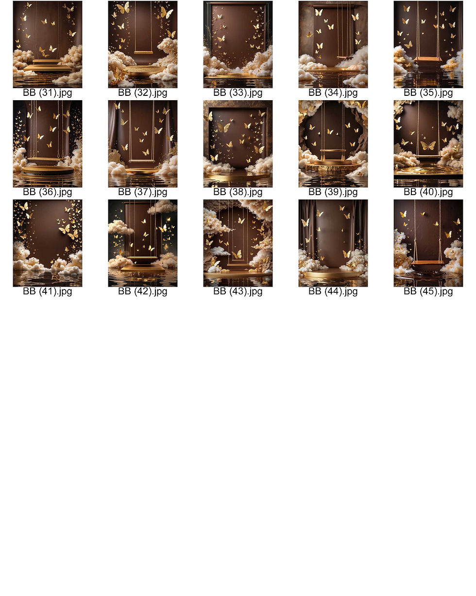 Thumbnail: Brown Butterflies Collection (Set of 45 Digital Backdrops)