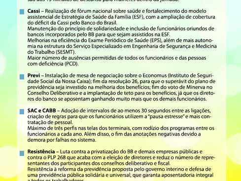 BB: Melhorias no PCR na pauta da primeira negociação