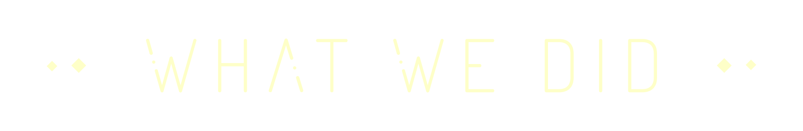 What We Did 2