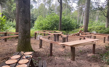 Woodland wedding table build.