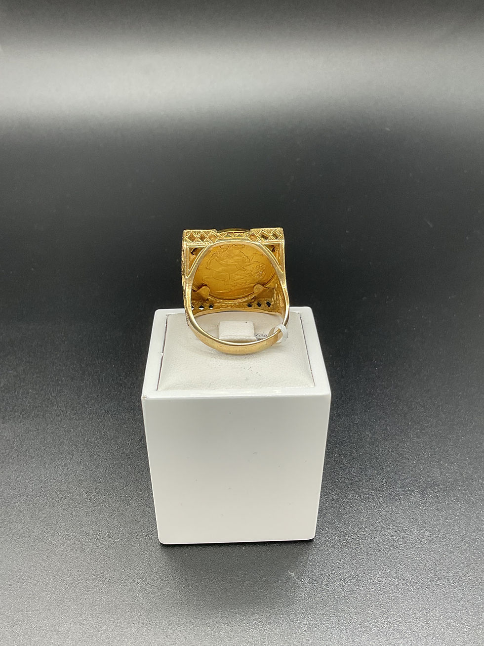 Thumbnail: Full sovereign coin set in ring mount