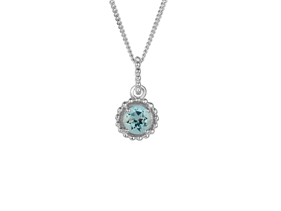 Aquamarine Silver Necklace