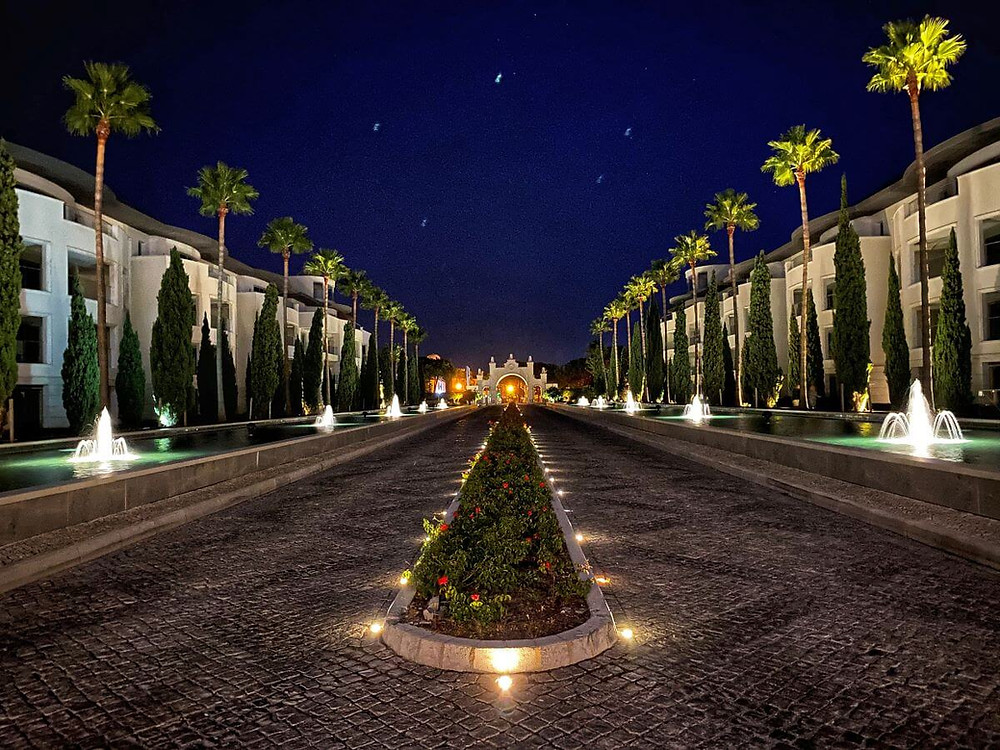 The impressive approach to the luxury Conrad Algarve Hotel in Portugal