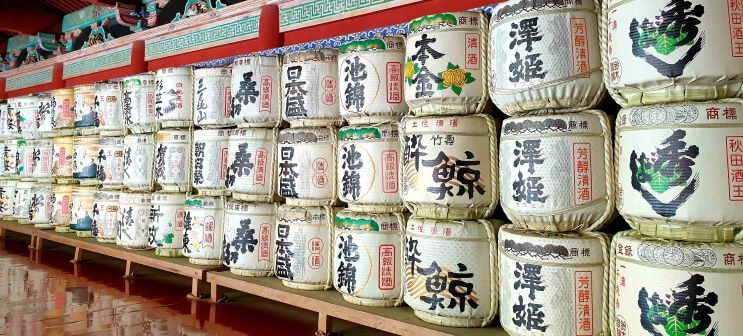 Sake barrels at Nikko shinto shrine, Tochigi Prefecture Japan