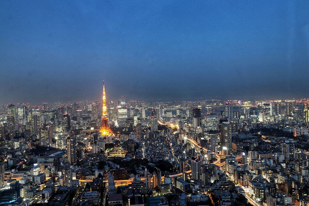 View of the Tokyo Tower at Night