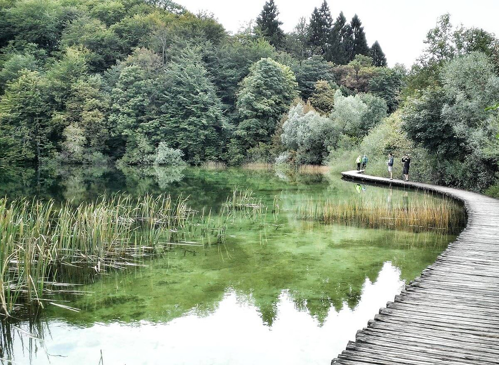 Crystal clear Upper Lakes at Plitvice National Park in Croatia