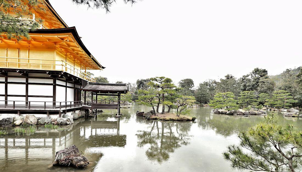 Kinkaku-ji temple, Kyoto's Golden Pavilion, in Japan