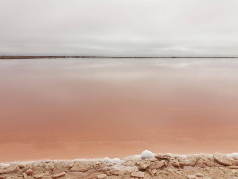 Visit a pink salt pan lake in Walvis Bay