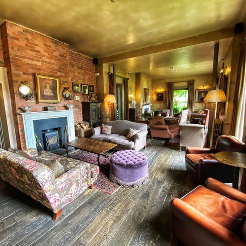 Lounge at the Pig Hotel in Brockenhurst, Hampshire, England