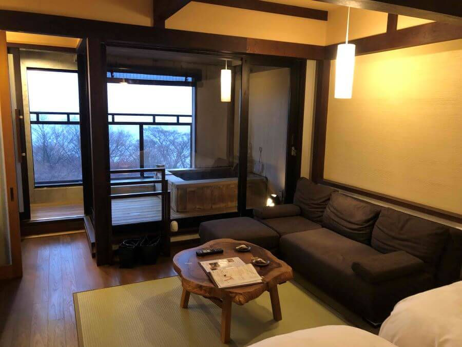 Bedroom at Gora Hanaougi ryokan in Hakone