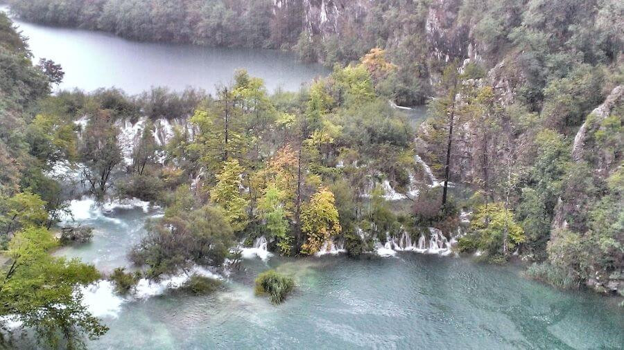 View of the magnificent waterfalls at Plitvice Lakes National Park