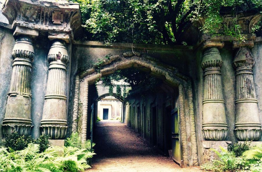 The Egyptian Avenue visit during a tour of Highgate West cemetery in London