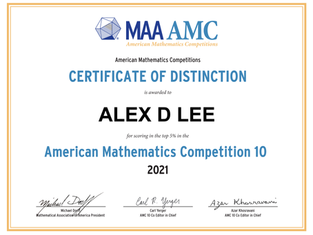 Congratulations to our students for qualifying to AIME 2021!