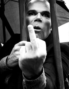 Caged dutch actor from Rotterdam at the filmset of Fri. A short movie made for the 48 hrs film project
