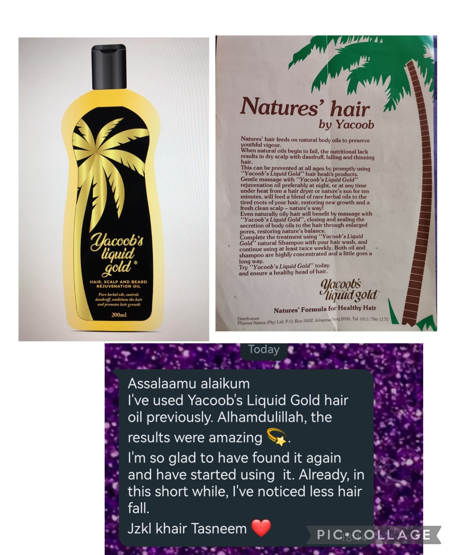 Yacoobs Liquid Gold hair oil