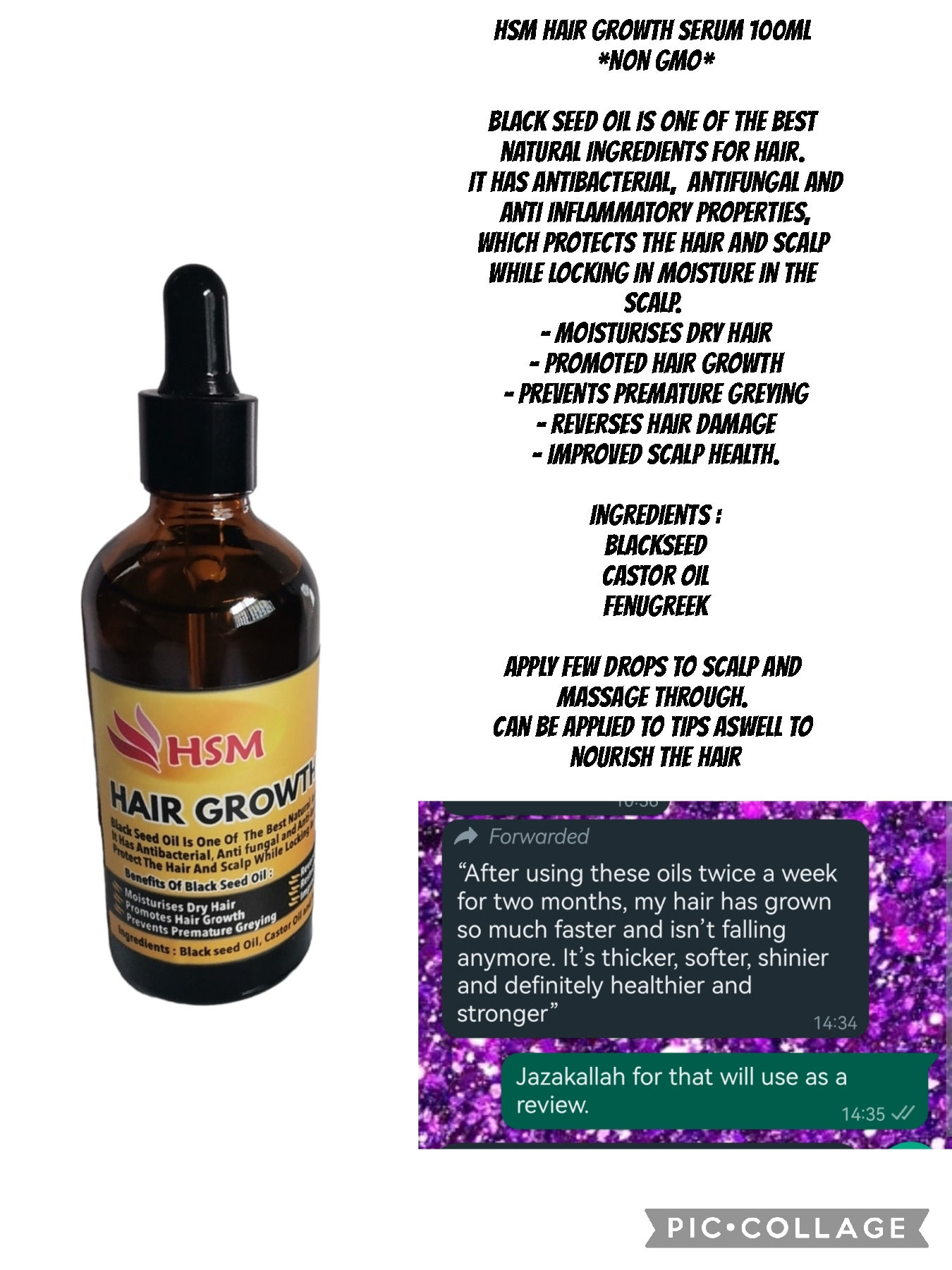 Hsm hair growth serum