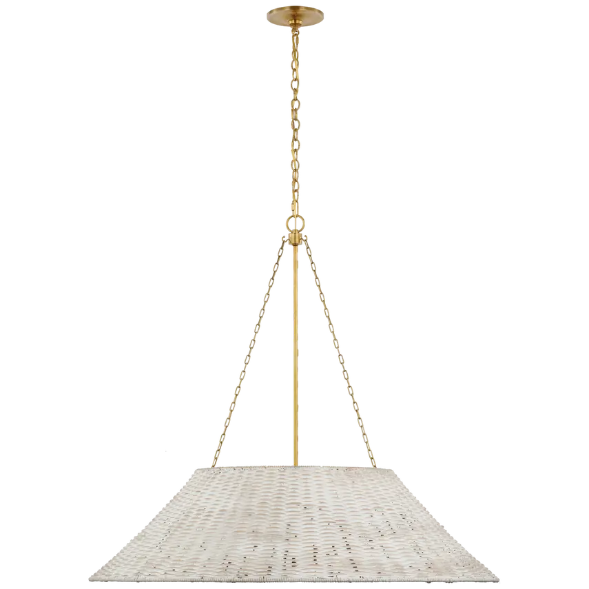 White Wicker Chandelier