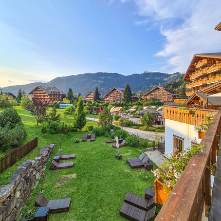 Family at Chalet RoyAlp Hotel Spa five star luxury Villars Vaud Swiss Alps
