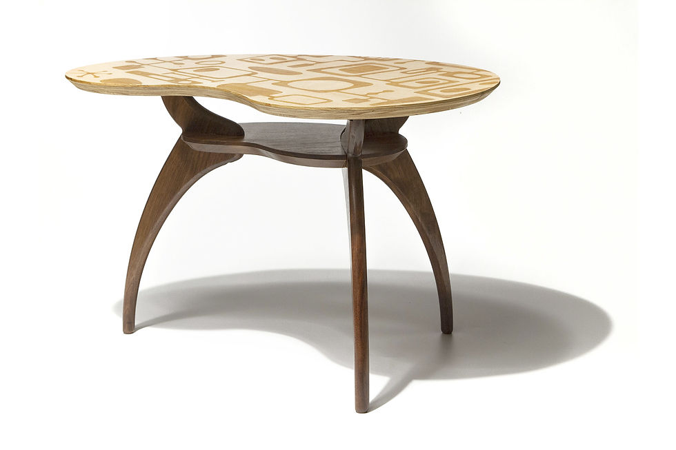 Thumbnail: Maple/Walnut Kidney Accent Table