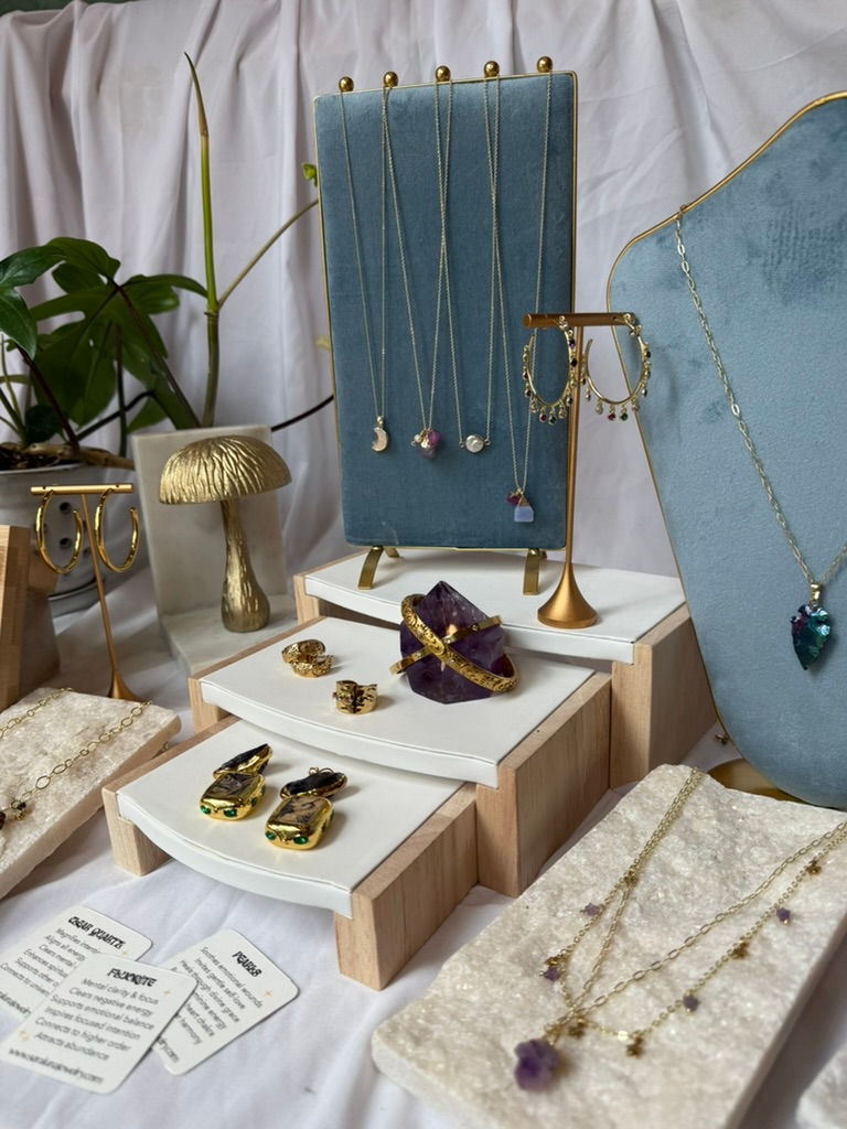 Thumbnail: Mystic Veil Necklace – Purple Jade & Agate on 18k GF