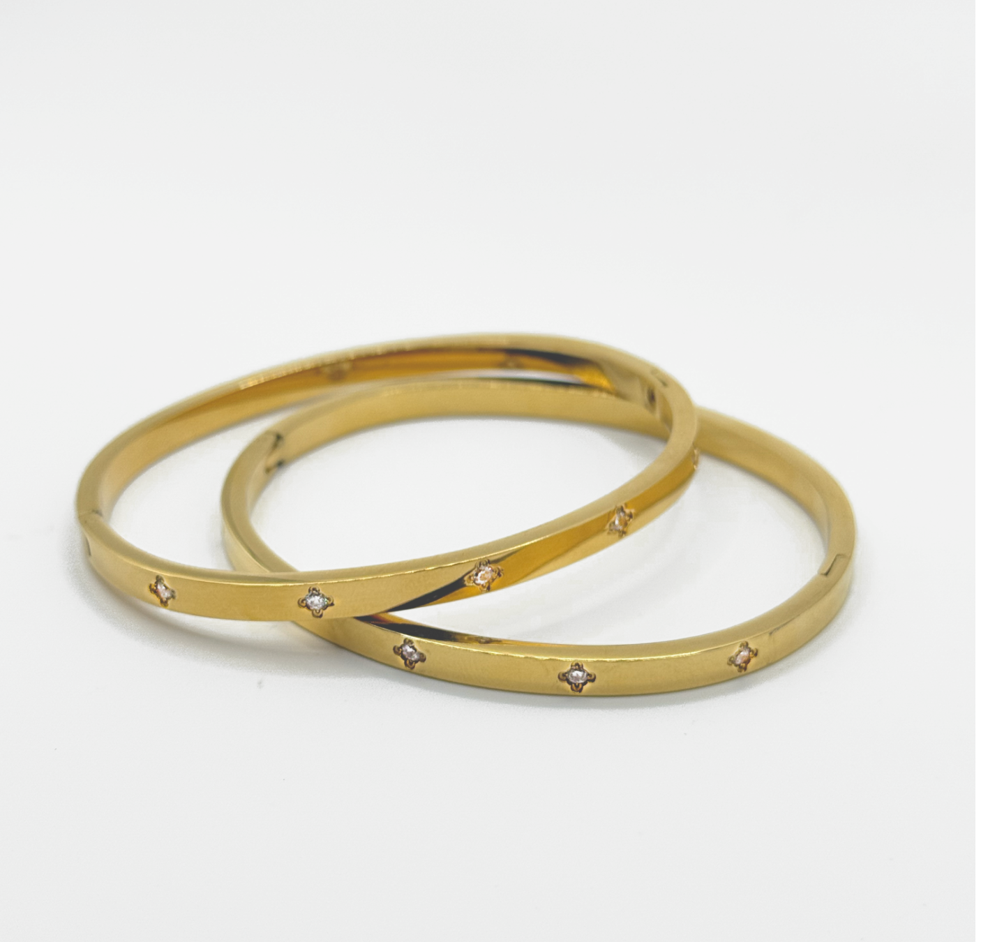 Celestial Sparkle Gold-Plated Band with Swarovski Crystals | Delicate Layering J