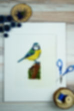 Thumbnail: Blue Tit needle painting embroidery pattern. Bird embroidery pattern booklet.