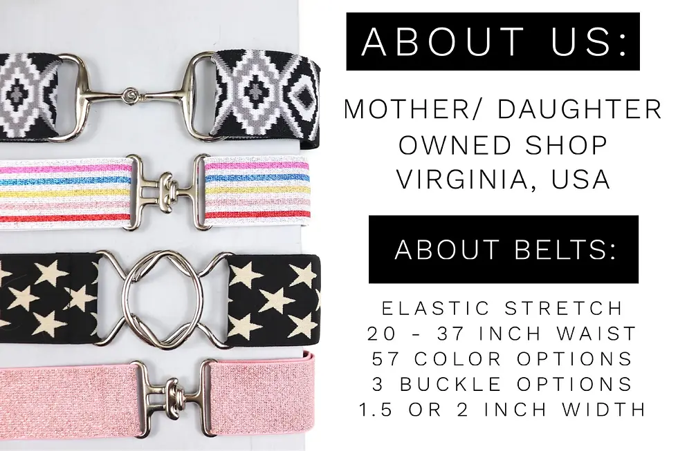 Thumbnail: 2 inch Navy diamond Elastic equestrian belt