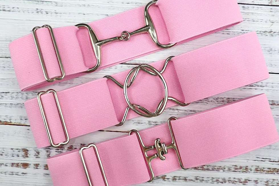 2 inch Light Pink Solid Elastic equestrian belt
