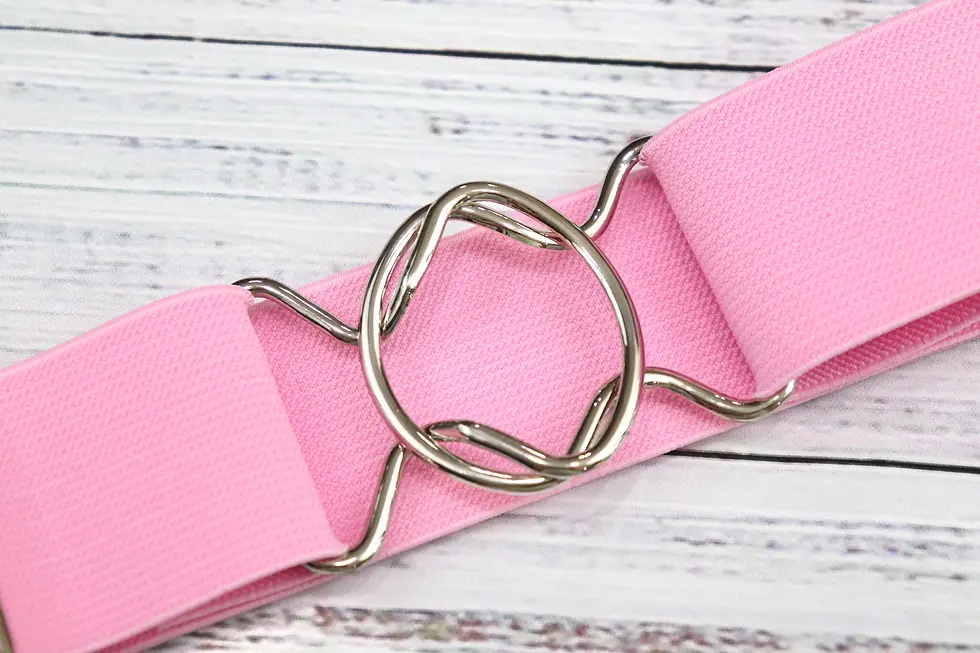 Thumbnail: 2 inch Light Pink Solid Elastic equestrian belt