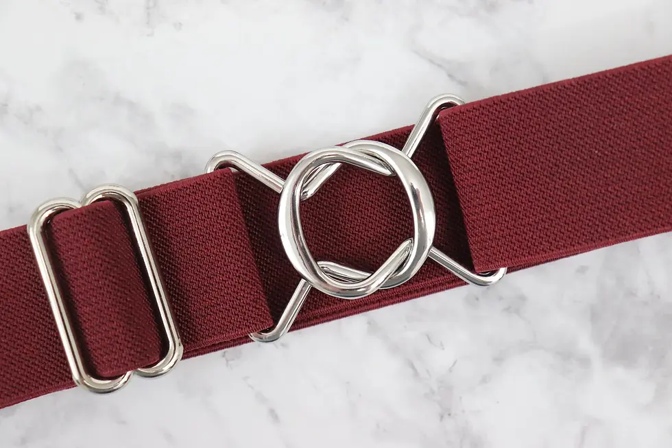 Thumbnail: 1.5 inch Maroon Elastic equestrian belt