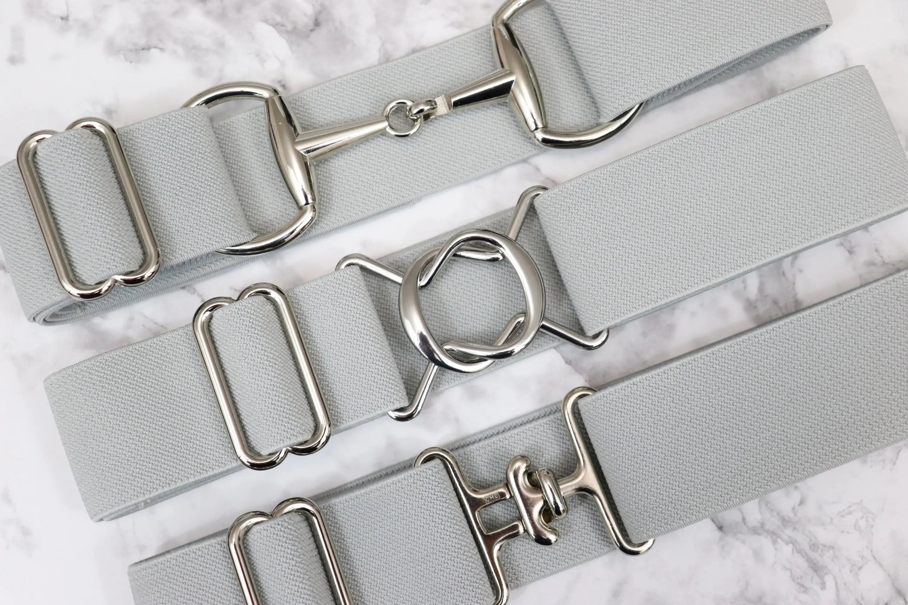 1.5 inch Grey Elastic equestrian belt