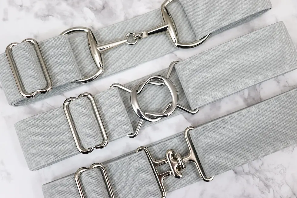 1.5 inch Grey Elastic equestrian belt
