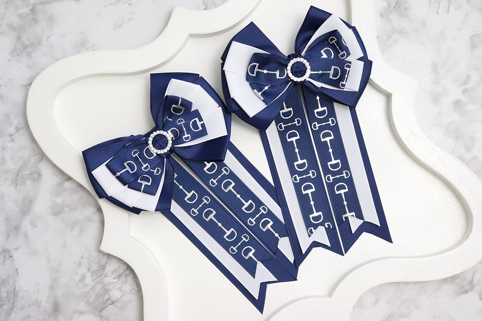 Navy Bit Show Bow