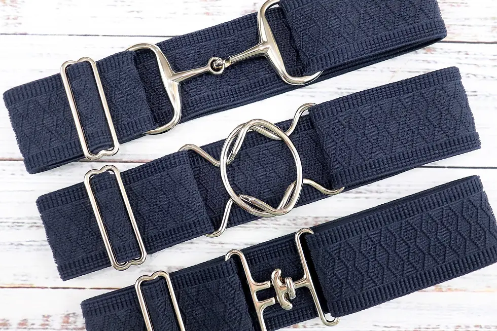 2 inch Navy diamond Elastic equestrian belt