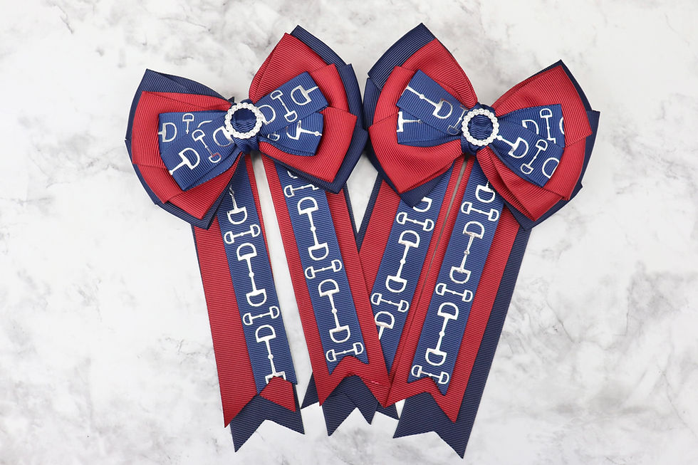 Red/Navy Bit Show Bows