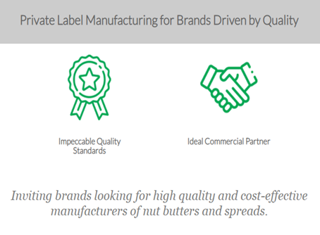 Private label manufacturing for brands