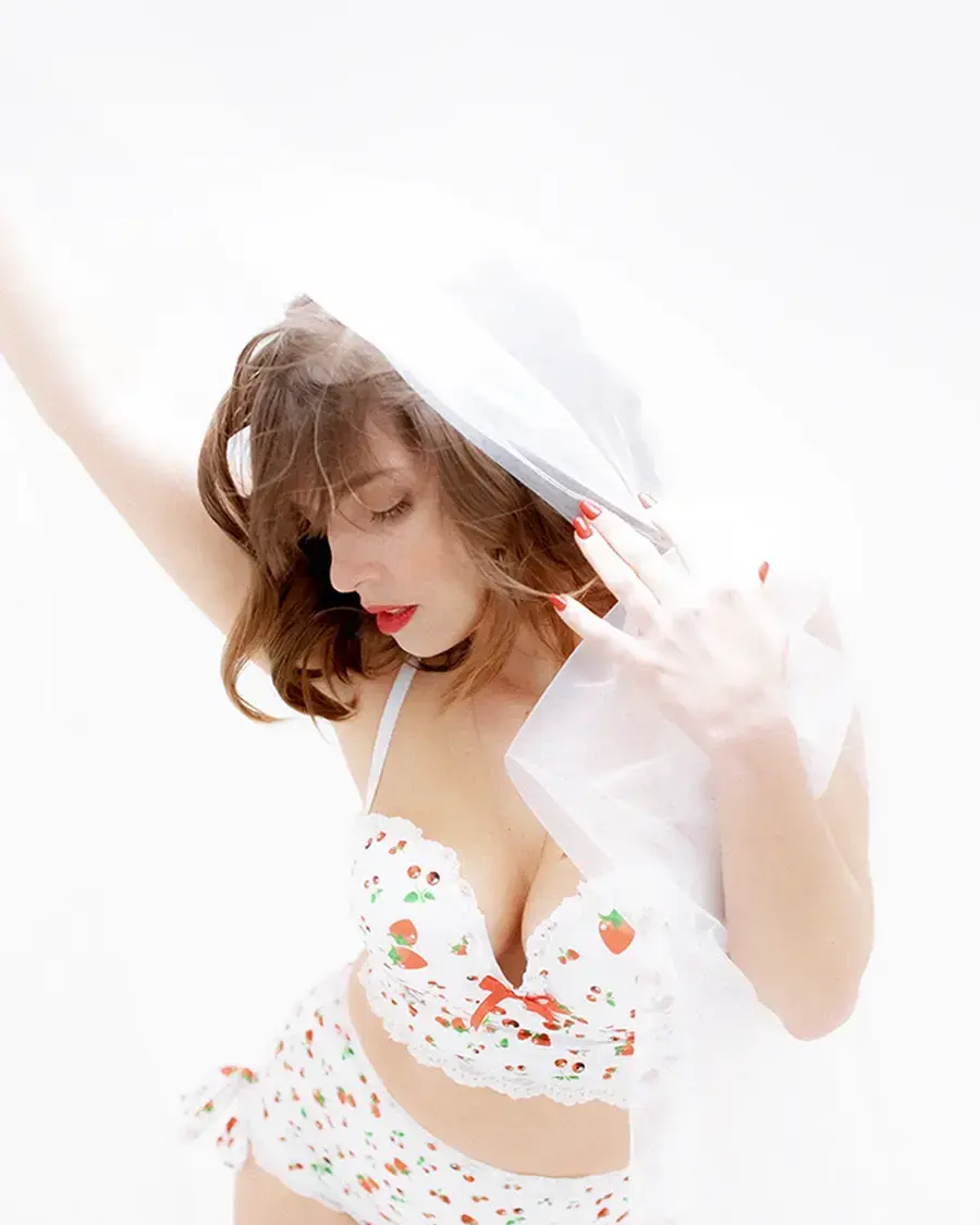 Cherry Balconette bikini high waist