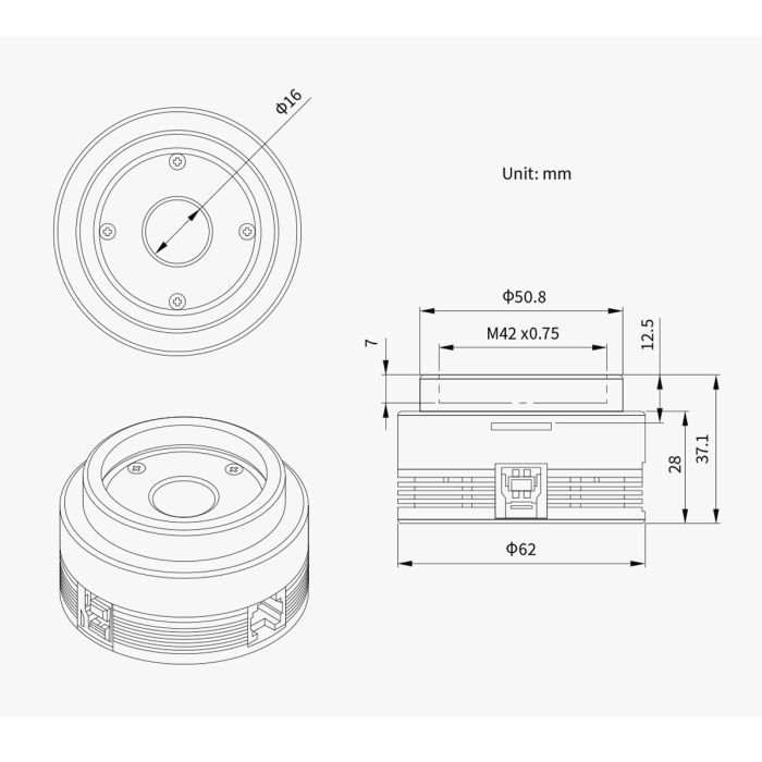 Miniatura: ZWO ASI 662MC, Câmera Planeta, 1/2.8", 2.07MP, USB3.0, QE91%, 102fps, No Ampglow